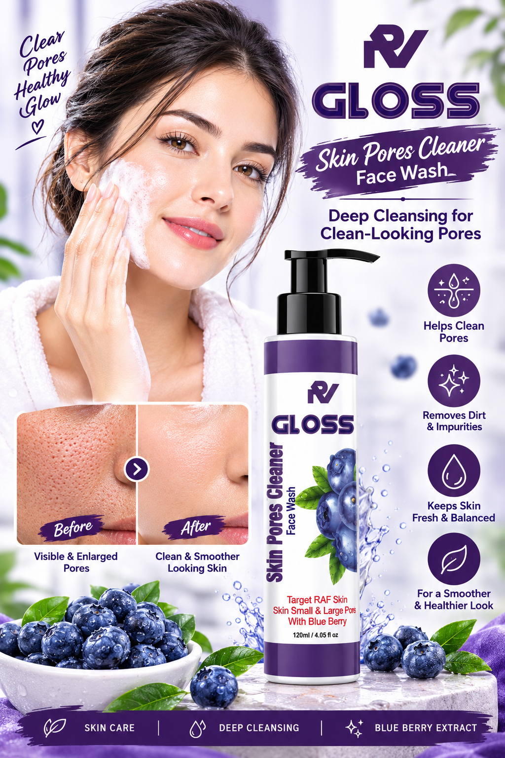 Acne & Whitening & Open ports Face wash